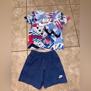 Nike Blue and Red Graphic Tee & shorts